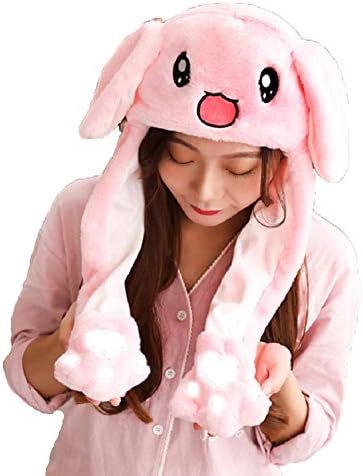Cute Animal Plush Bunny Hat Funny Moving Up Down Ears Hat for Kids Girls Gifts
