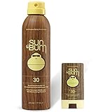 Sun Bum Original 6 oz Moisturizing Sunscreen and Premium Sunscreen 0.45 oz Face Stick, SPF 30, Broad Spectrum UVA/UVB Protection, Paraben Free, Gluten Free, Oil Free