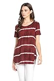 Frumos Womens Short Sleeve Comfy Loose Tie Dye Tunic Top Made In USA
