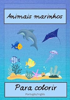 Livro Animais marinhos para colorir: Com nomes em português/inglês