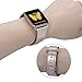 JSGJMY Compatible for Iwatch Band 38mm 40mm S/M Women Genuine Leather Loop Replacement Strap for iWatch Series 5 4 3 2 1, Glitter Champagne with Series 5/4/3 Rose Gold Clasp