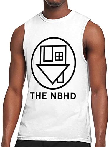 ERGQWE The NBHD Upside Down House Circle Cotton Men's Cool Sleeveless T-Shirt White