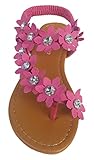 Elegant Women's Fashion Pink Hawaiian Flowers Gladiator Flat Sandals