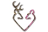 Pink Camo Buck & Doe Deer Heart Browning Car Truck SUV Window Sticker Decal 10x8