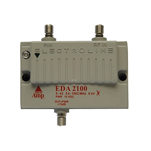 Electroline EDA-2100 1-Port Cable TV HDTV Signal Booster/Amplifier