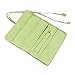 SuoSuo Jewelry Roll,Travel Jewelry Roll Bag,Silk Embroidery Brocade Jewelry Organizer Case with Tie Close,Light Green Flower