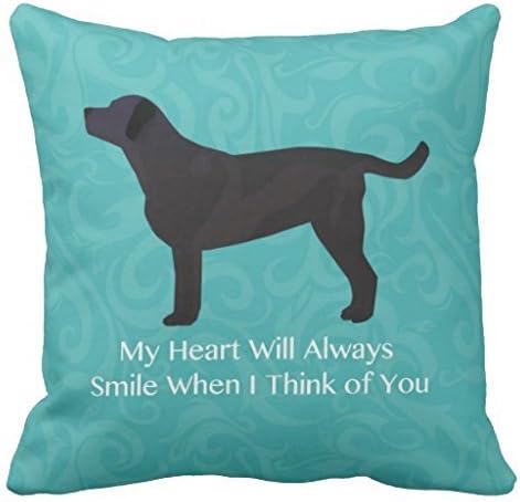 Black Lab Thinking Of You Design Throw Pillow Case