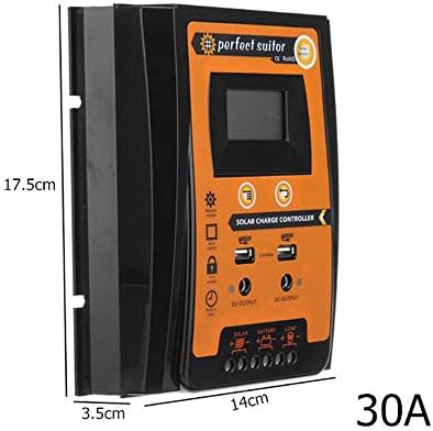 12V 24V 30A 50A 70A MPPT Solar Charge Controller Charge Controller Solar Panel Controller Dual Battery USB LCD Display,Blackyellow,30A