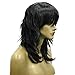 Namecute Black Layered Wig Synthetic Full Capless Wigs Long Straight Costume Anime Wig +Free Wig Cap