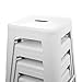 UrbanMod 24 Inches Metal Barstool Set of 4 – Counter Height Backless Bar Stool for Kitchen Island, Breakfast, Outdoors, Pub, Restaurant, Patio – Stackable Heavy Duty Modern & Industrial (Glossy White)