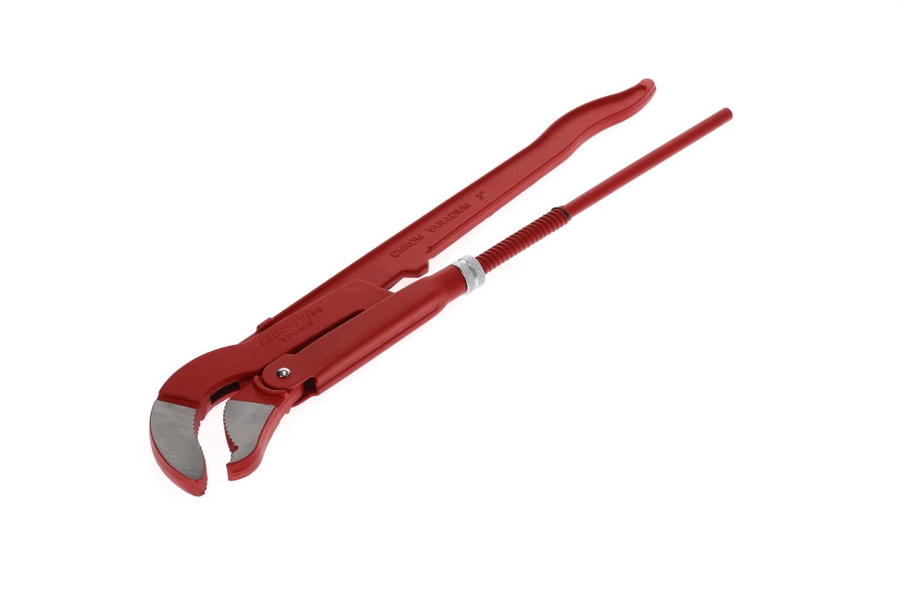 GEDORE red 45° Angled elbow pipe wrench, Clamping width 103 mm/3", S-jaw, Solidly built, Offset teeth, R27140030