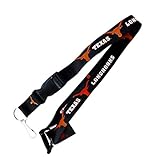 Texas Longhorns Sports Collegiate Team Logo Clip Lanyard Keychain Id Ticket Holder Black