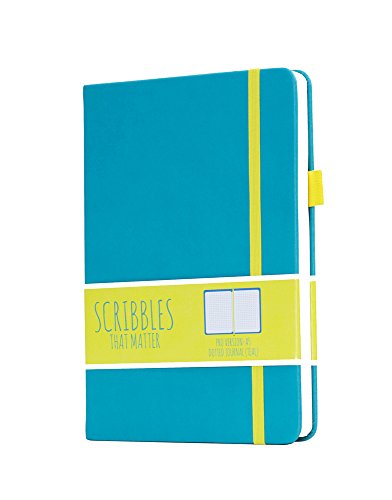 CYBER MONDAY DEAL Scribbles That Matter (Pro version) Dotted Journal Notebook Diary A4 - Elastic Band - Beautiful Designer Cover - Premium Thick Paper (Teal)