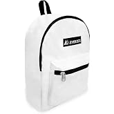 Everest Luggage Basic Backpack, White, Medium