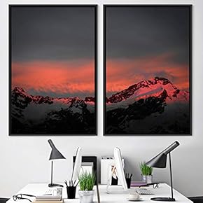 signwin 2 Piece Framed Canvas Wall Art Sunset...