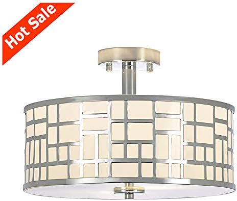 POPILION 2 Light Chrome Finish Flush Mount Ceiling Light,Tempered Glass Ceiling Lamp