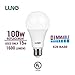 LUNO A21 Dimmable LED Bulb, 15W (100W Equivalent), 1600 Lumens, 5000K (Daylight), Medium Base (E26), UL Certified (4-Pack)