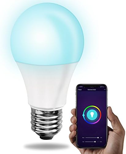 Kelement Smart WiFi LED RGB Bulb, Works with Alexa Google Assistant, Smartphone Controlled Dimmable LED 500 Lumens (40W Equiv.),2700K,No Hub Required Decorative Lamp for Party,Pack of 1