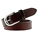 JASGOOD Women Leather Belt for Jeans Pants Plus Size Western Design Belt Alloy Buckle, Suit Waist Size 33-37 Inches, B-Coffee