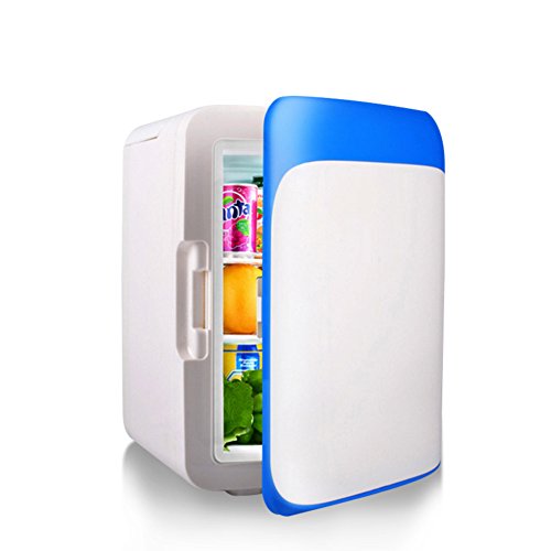 DULPLAY Car Refrigerator Mini Fridge,Small Portable Car Cooler&warmer Eco Friendly 220v&12v Power For Home, Office And Car Dorm-Blue 25x24x36cm(10x9x14inch)