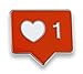 Social Media Like Button Heart Enamel Lapel Pin (1 Pin)