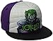 DC Comics Men's Joker Sublimation Print Quilted Adjustable Flat Brim, White, One Size