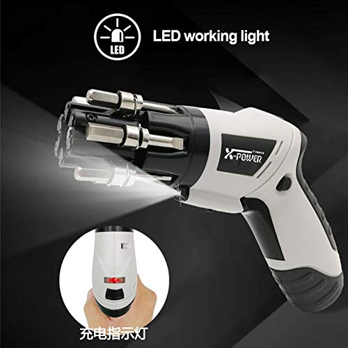 Hardware-Tools Mini Schraubendreher Akkuschrauber Haushalts Electric Drill Set Akku Bohrschrauber (Size : Grey) – Bild 5