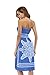 Sun Dresses Women Summer Casual Beach Dress Boho Strapless Dress Cover up Blue