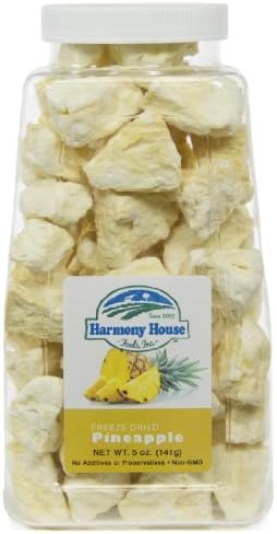 Harmony House Foods Freeze-Dried Pineapple Chunks (5 oz, Quart Size Jar)