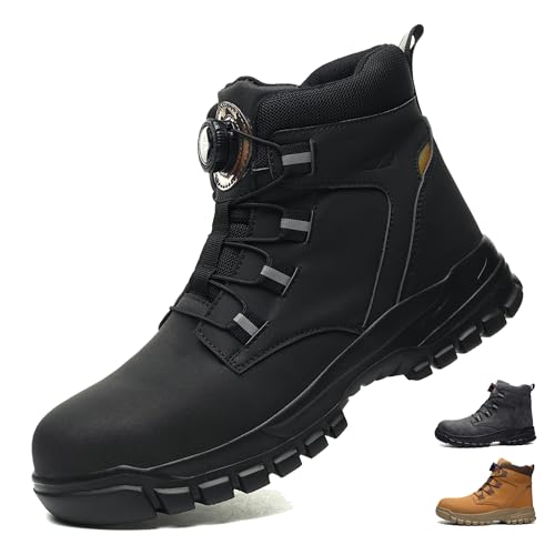 COOU Safety Shoes Men Women Waterproof Safety Sneakers Lightweight Comfortable Non-Slip Work Boots Steel Toe Cap