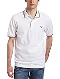 Fred Perry Men's Twin Tipped Polo Shirt-M1200, WHT/BRT RED/NVY, Small