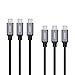 AUKEY USB C to USB C Cable, Type C Cable Braided Nylon (3-Pack 3.3ft/1m) for MacBook Pro, Nintendo Switch, Nexus 6P 5X, Google Pixel and More