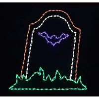 Haunted Hill Farm Light (47 in. x 46 in. Giant Halloween LED Tombstone with Bat Lawn Scary Indoor/Outdoor Props Home Decoration | FFHELED046-TMB0-MLT, 46.000, Orange, White Haunted Hill Farm Light (47 in. x 46 in. Giant Halloween LED Tombstone with Bat Lawn Scary Indoor/Outdoor Props Home Decoration | FFHELED046-TMB0-MLT, 46.000, Orange, White