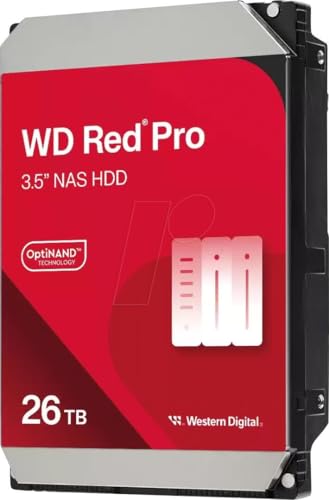 WD Red Pro 26 TB NAS Interne Festplatte 3,5 Zoll - 7200 U/Min, SATA 6 Gb/s, CMR, 512MB Cache