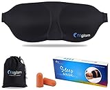 Fitglam Sleep Mask for Women Men Kids - Premium Quality Sleeping Mask Eye Mask with Ear Plugs and Travel Pouch - Perfect for Travel Shift Work Meditation - Best Christmas Gifts Valentines Gifts
