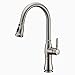 Kitchen Sink Faucet, GICASA Brushed Nickel Single Handle Pull Out Sink Faucet, Stainless Steel Pause Function Sprayer Pull Down Kitchen Sink Faucets