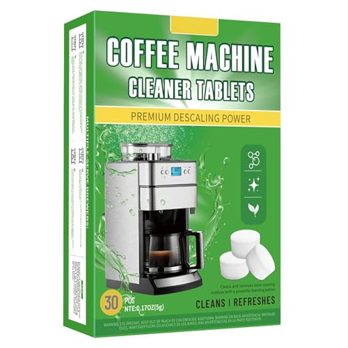 Uniiking® Coffee Machine Cleaner Descaler Tablets - 30 Count, Compatible with Breville, Gaggia, Delonghi, Jura, Philips, Nespresso - Universal Descaler for Espresso Machines