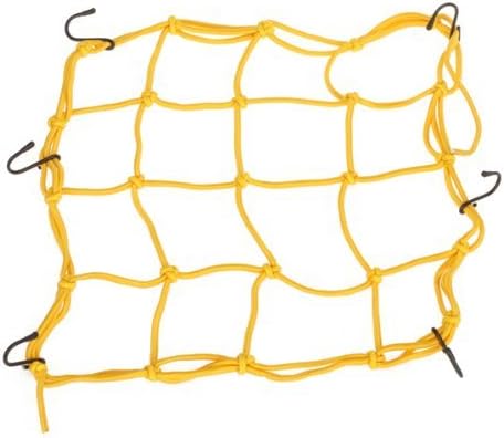 Andesan Bungee Motorcycle Helmet Cargo Net 6 Hooks Package Load Cover Cord Web(Yellow)