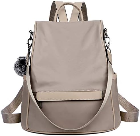 Miracu Backpack Purse for Women Anti Theft, Small Fashion Nylon Travel Bag Shoulder Daypack (Khaki)