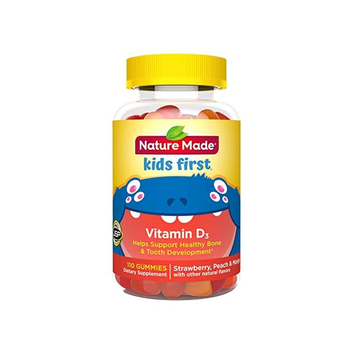 Nature Made Kids First Vitamin D3 Gummies, 110 Count for Healthy Bone Development † (Packaging May Vary)