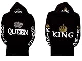 Couple Matching King and Queen Hoodie Color Black Hooded Sweatshirt . Price Including 2 Hoodies