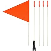 Uelfbaby Upgraded Bike Flags with Pole, 6 ft High Visibility Orange Fags with heavy Duty Fiberglass Flag Pole,Safety flags for bikes