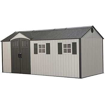 LIFETIME 60214 17.5 x 8 Ft. Outdoor Storage Shed, Desert Sand