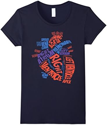 Womens Anatomical Heart T-Shirt Small Navy