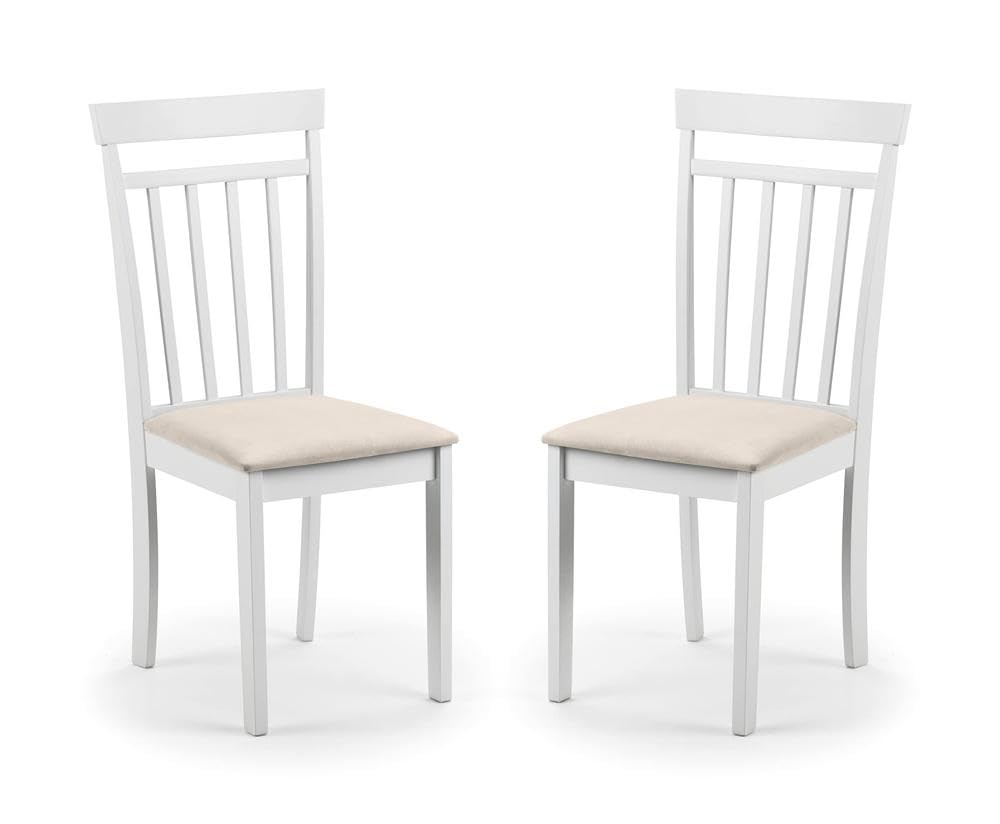 Julian Bowen White Wood Coast Dining Chairs Set of 2
