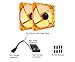Apevia AF212L-OG 120mm 4pin+3pin Silent Orange LED Case Fan (2-pk)