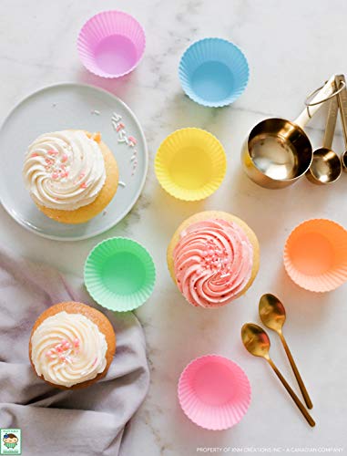 Premium Grade Silicone Baking Cups, [24 Pack] MuffinBOI by XNM Creations, Reusable Silicone Bakeware for Silicone Cupcake Muffin Liners Molds Set, BPA Free and FDA Approved, Heat Resistant up to 450°F - Thumbnail 3
