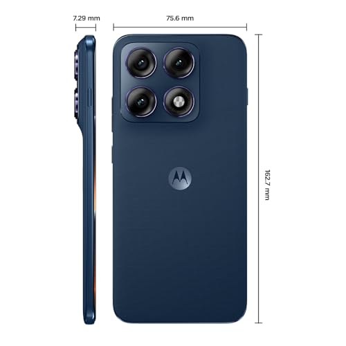 Smartphone Motorola Edge 70 PRO 5G - 256GB 24GB (12GB RAM+12GB Ram Boost), 4 câmeras de 50MP, Tela 1.5K extreme AMOLED 144Hz, Bateria 6500 mAh, IP68/IP69 - Azul Escuro