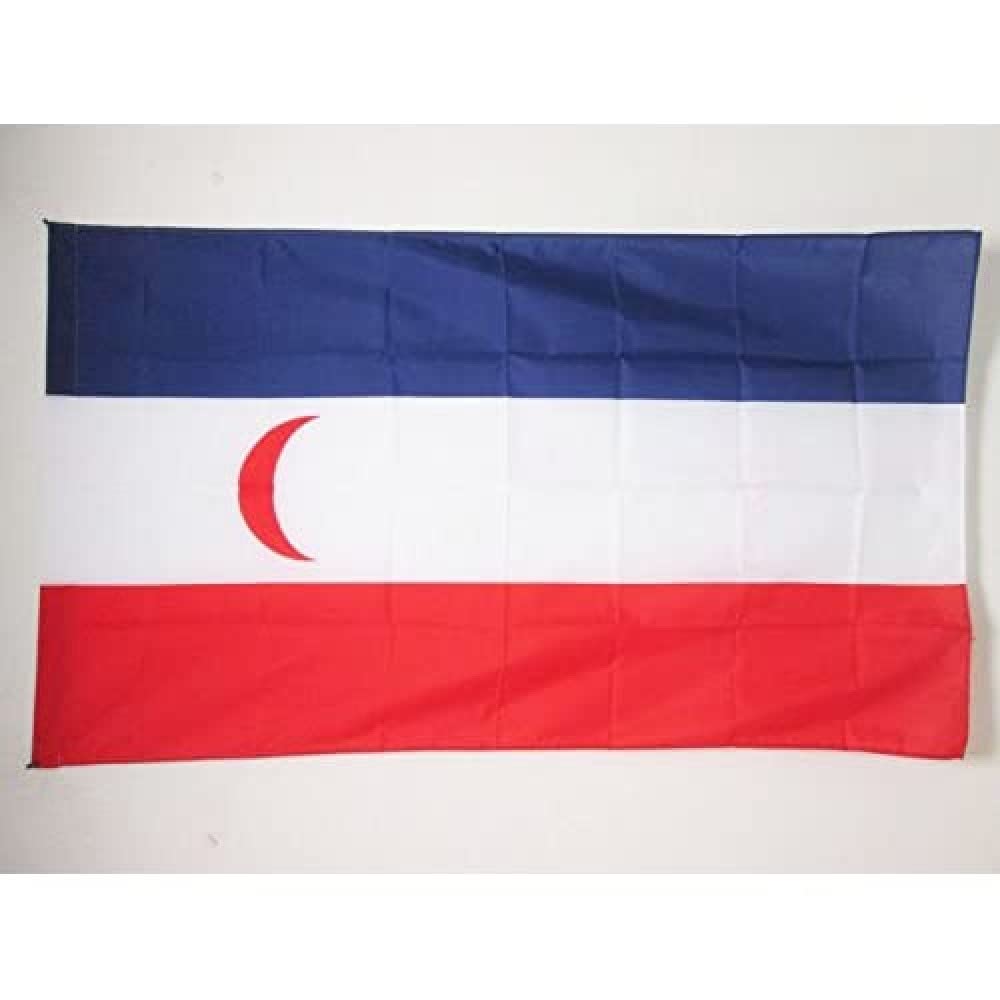 AZ FLAG - French Madagascar 1882-1897 Flag - 3x5 Ft - France Madagascar Banner with Sleeve - 100% Polyester - Fade Resistant - Vivid Colors - 3' x 5' Feet - 150x90 Cm