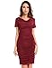 Blooming Jelly Women's Stretch Ruched Bodycon Midi Dress Party (M, Burgundy)